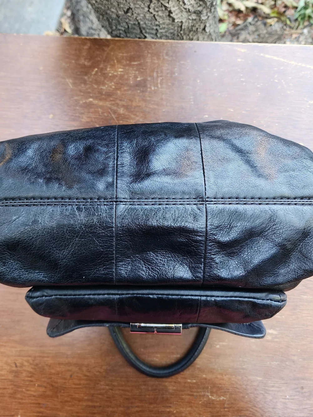 COACH Kristin Black Leather Satchel Handbag Y2K Archival Silver Clasp